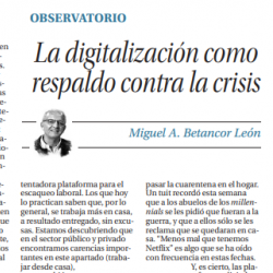 La digitalización como
respaldo contra la crisis